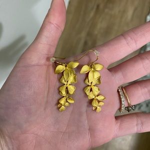 Gold flower earrings